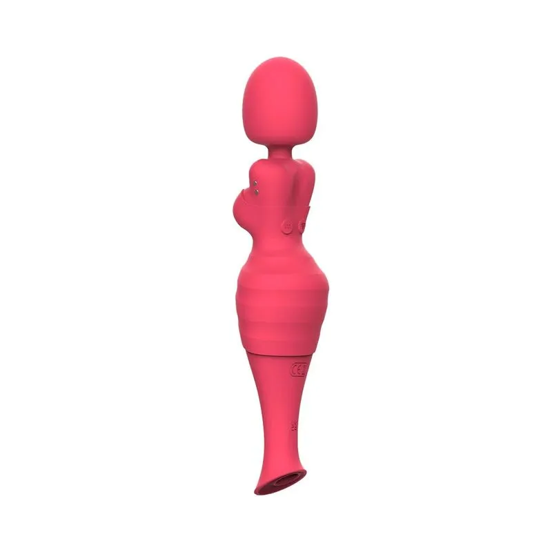 Vibrador Varinha 10 Modos de Vibração e Sugador de Clitóris Our Moment Import Vibrador Varinha com 10 Modos de Vibração e Sucção Our Moment Import