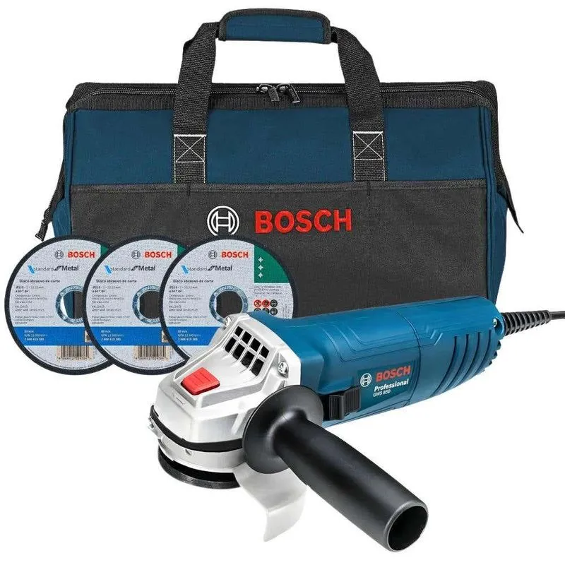 Esmerilhadeira Angular 4.1/2 Pol 850W GWS850 Com 3 Discos E Bolsa Nylon Bosch 220V