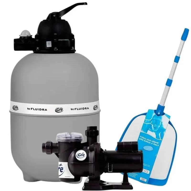 Filtro Para Piscina 70.000 Litros Com Bomba 3/4 Cv Bivolt E Peneira De Cabo Telescópico Fluidra
