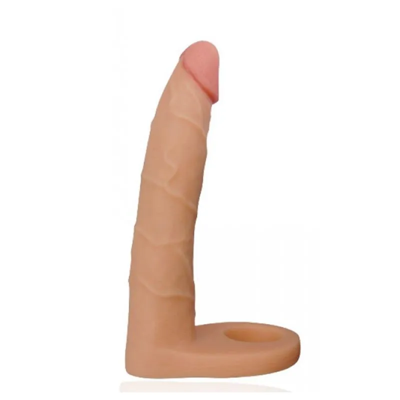 Lovetoy Soft Double Anel Companheiro com Veias e Glande Pequena com 10 Modos de Vibração Vip Mix
