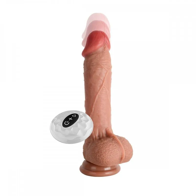 Telescopic Vibration Dildo Prótese com 7 Modos de Vibração e Autoaquecimento Vip Mix
