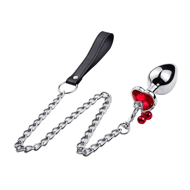 Plug de Coração em Aço com Sino e Corrente Sexy Import