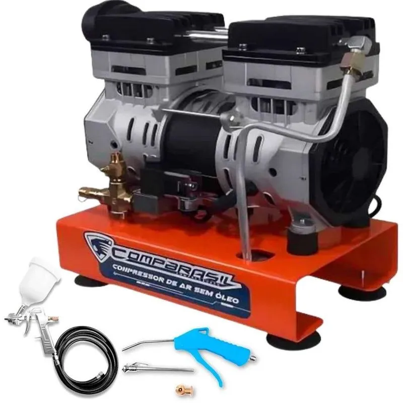 Compressor De Ar Direto 4 Pés 1hp 750w 220v Compbrasil Com Kit 6 Pçs Ferrari