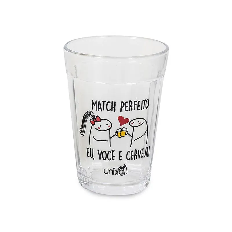 Copo Americano Match Perfeito Eu, Você e Cerveja! 180ml Unika