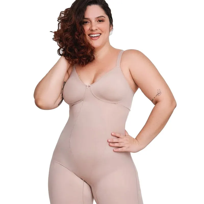 Modelador Macaquinho em Média Compressão com Busto Moldado Vi Lingerie