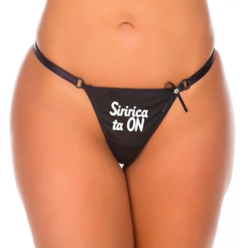 Calcinha Fio Dental com Frase Siririca Ta On Pimenta Sexy