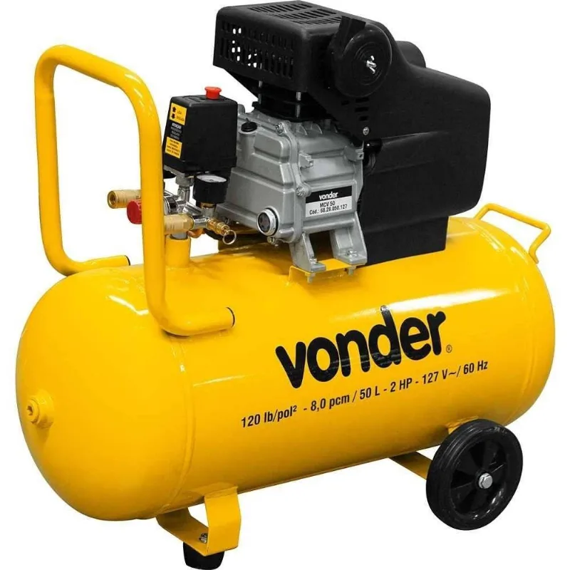 Motocompressor De Ar 8,0pcm 50 Litros Mcv-50 Vonder 110v