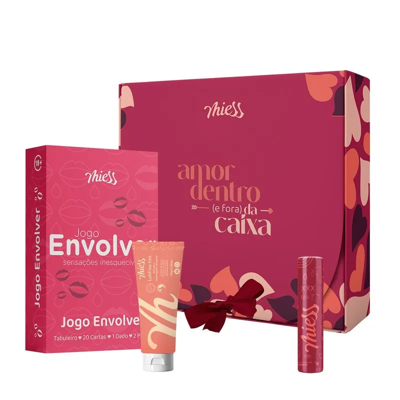 Kit Dia dos Namorados Lubrificante, Gloss Eletrizante e Jogo Envolver com Caixa de Presente
