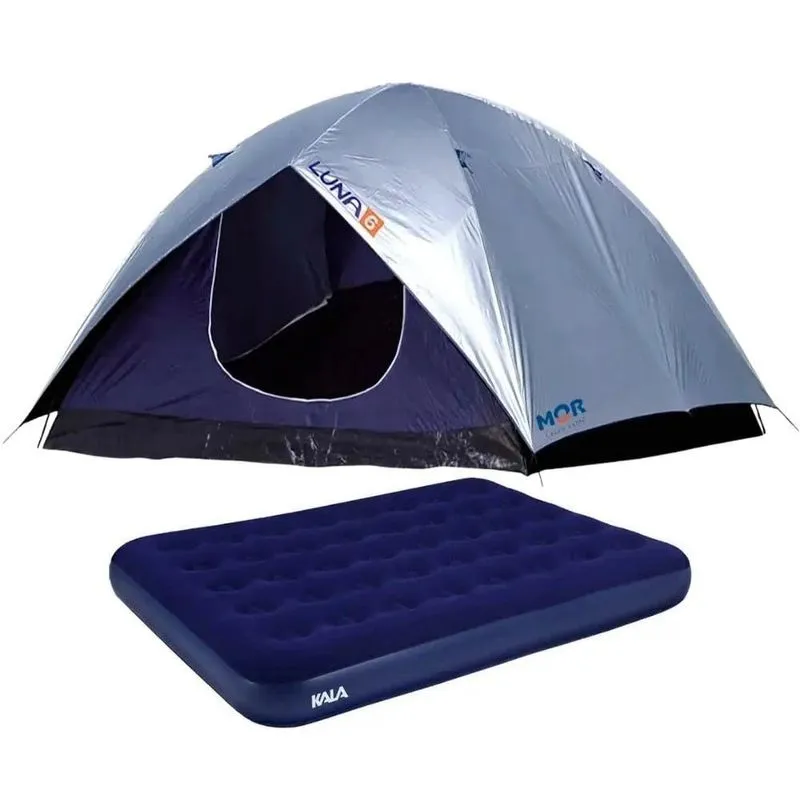 Barraca Para Camping Com Proteção 6 Pessoas Luna E Colchão Inflável Casal Kala