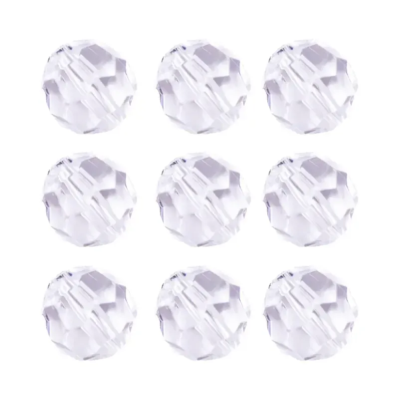 Bola Sextavada Passante 22MM em Acrilico com 500GR Cristal Transparente
