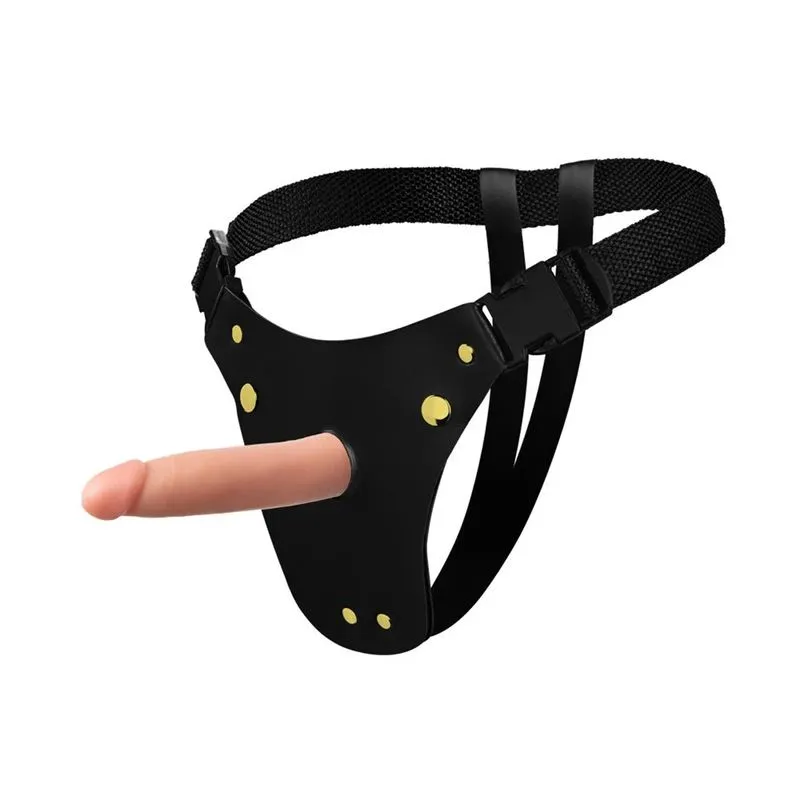 Cinta Peniana em Couro Sintético com Prótese Soulsex Cinta Peniana em Couro Sintético com Prótese Pênis Realístico 16,5x4cm Soulsex