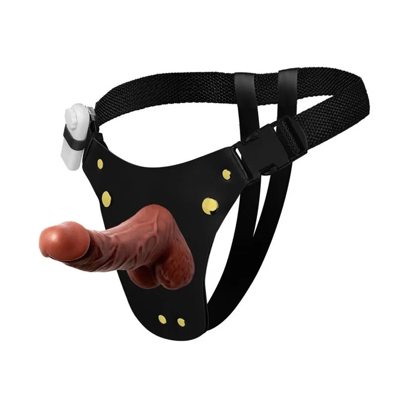 Cinta Peniana com Prótese Realística com Vibro 16,3X4,5cm Soulsex