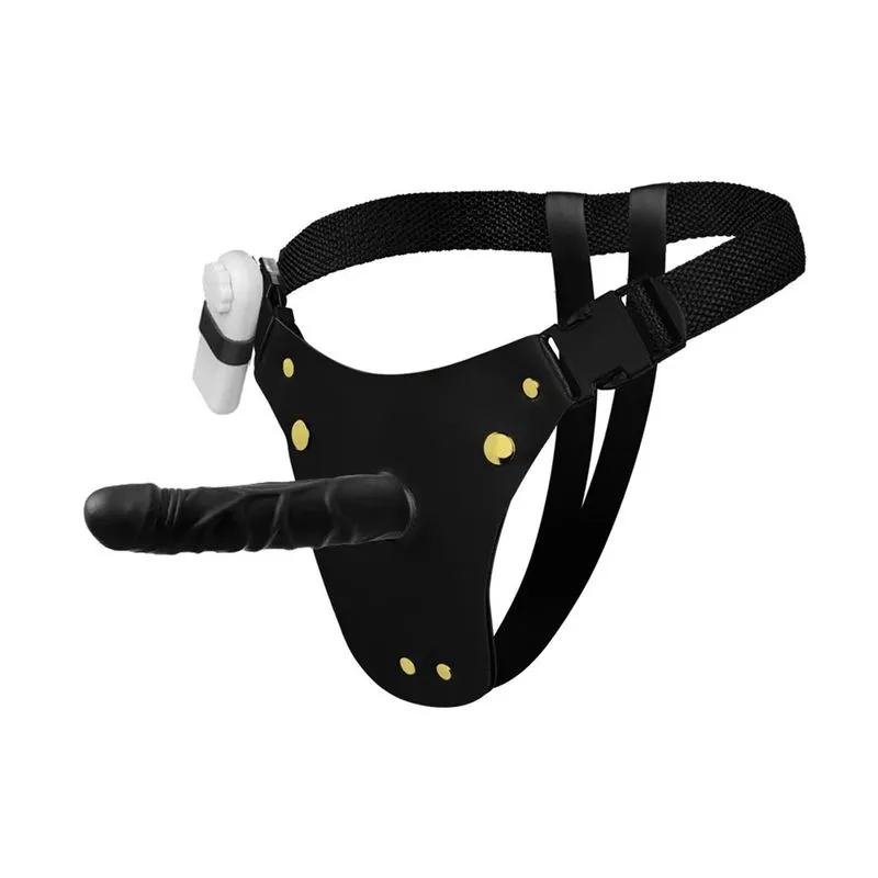 Cinta Peniana Couro com Prótese Realística com Vibro 18X4cm Soulsex