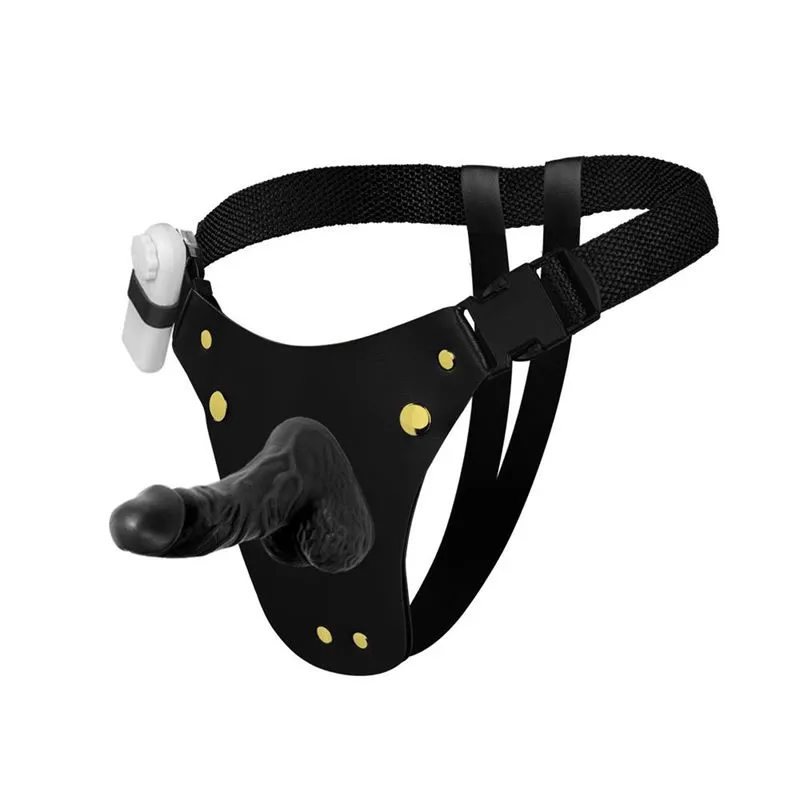 Cinta Peniana com Prótese Pênis com Escroto Realístico Com Vibro 15x3,5cm Soulsex
