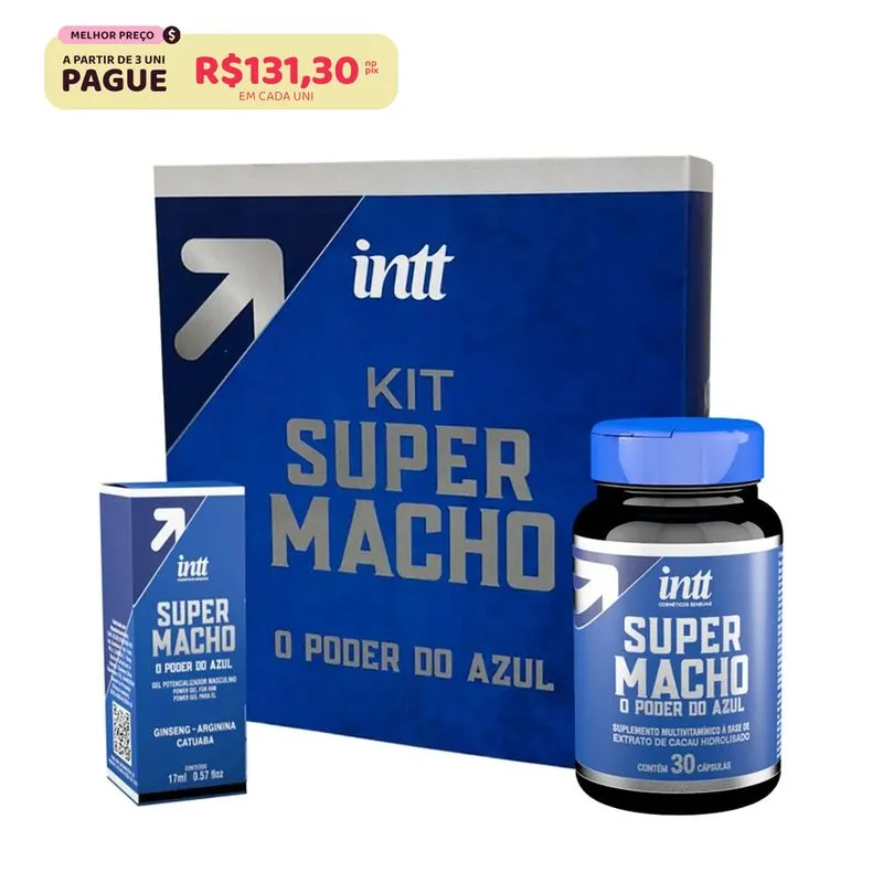 Kit Super Macho com 1 Super Macho com 30 Cápsulas e 1 Super Macho Gel 17 ml Intt