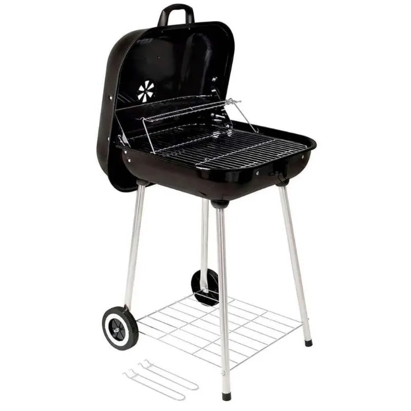 Churrasqueira Portátil Esmaltada A Bafo Barbacoa Mor