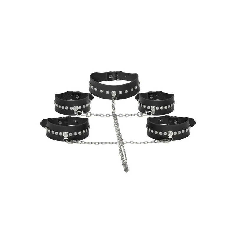 Conjunto Restrição Princess Coleira Tornozeleira e Corrente Dominatrixxx