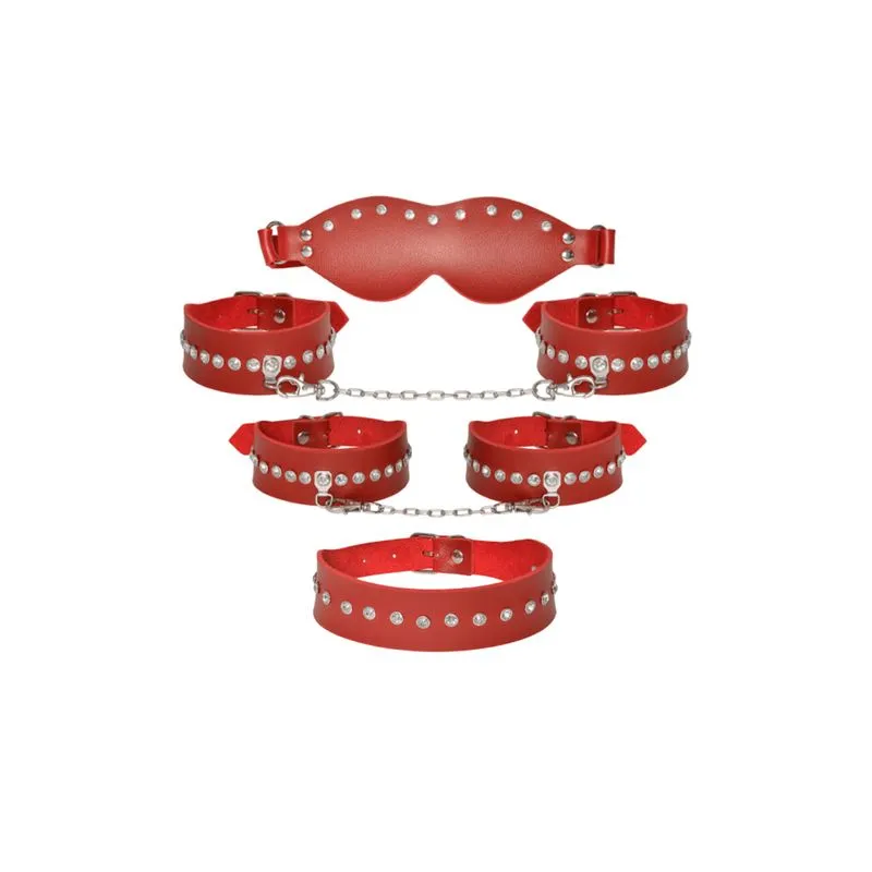 Kit Princess com Coleira, Algemas, Tornozeleira e Venda Dominatrixxx