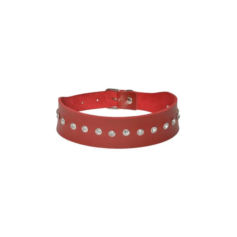 Choker Princess em Couro Sintético com Pedras Dominatrixxx