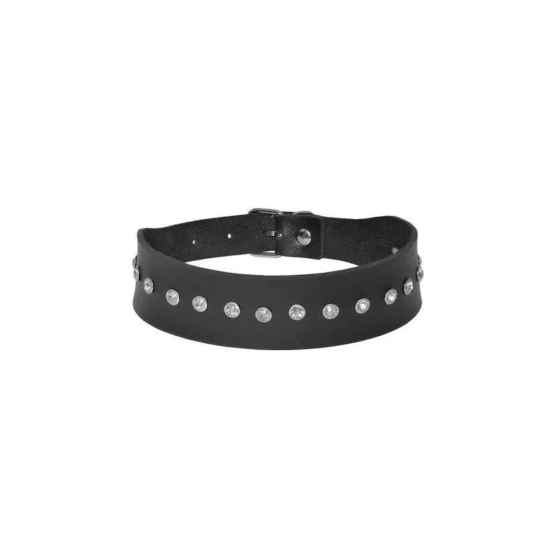 Choker Princess em Couro Sintético com Pedras Dominatrixxx