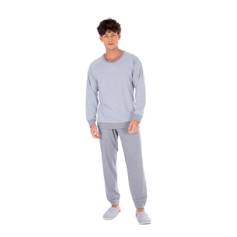 Pijama Canelado Masculino com Manga Longa e Calça Coleção Inverno Victory