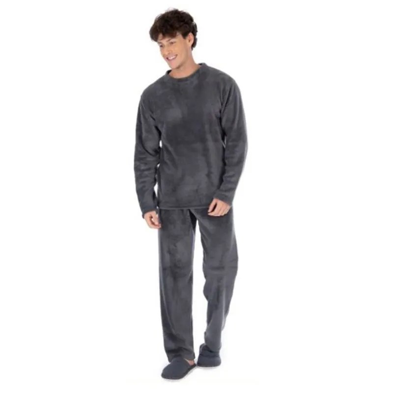 Pijama Fleece Masculino com Manga Longa e Calça Coleção Inverno Victory