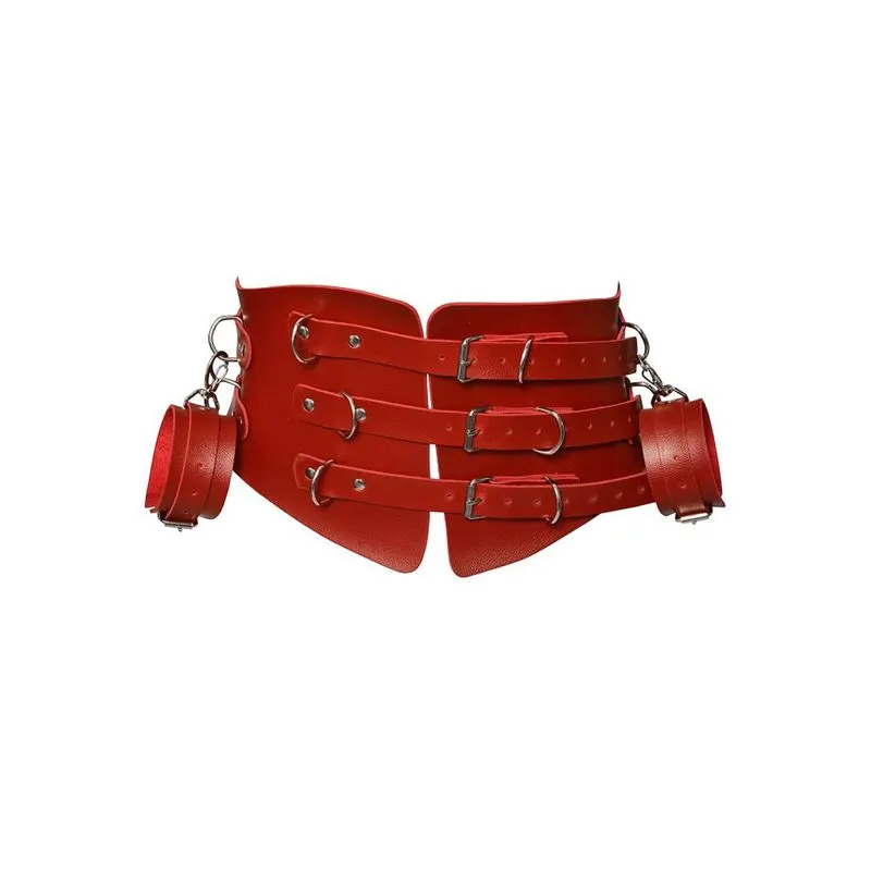 Kit Corset com Algema em Couro Sintético Dominatrixxx