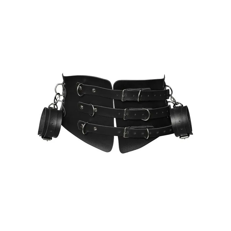 Kit Corset com Algema em Couro Sintético Dominatrixxx