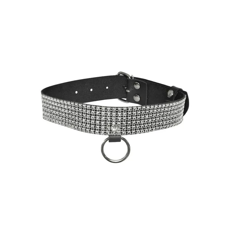 Choker com Strass e Argola Dominatrixx