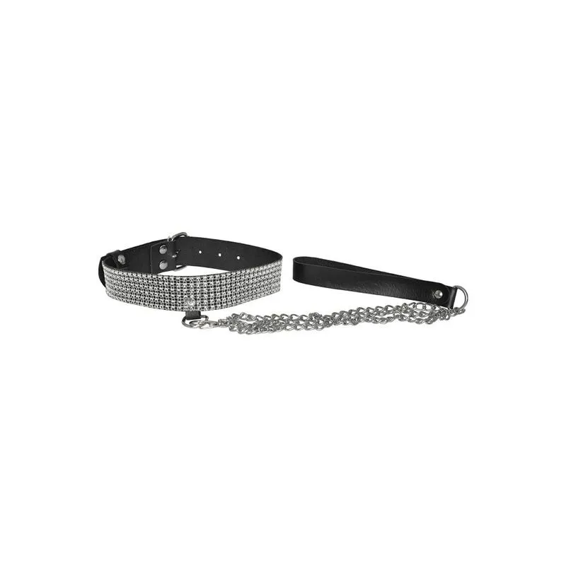 Choker Strass com Guia Dominatrixxx