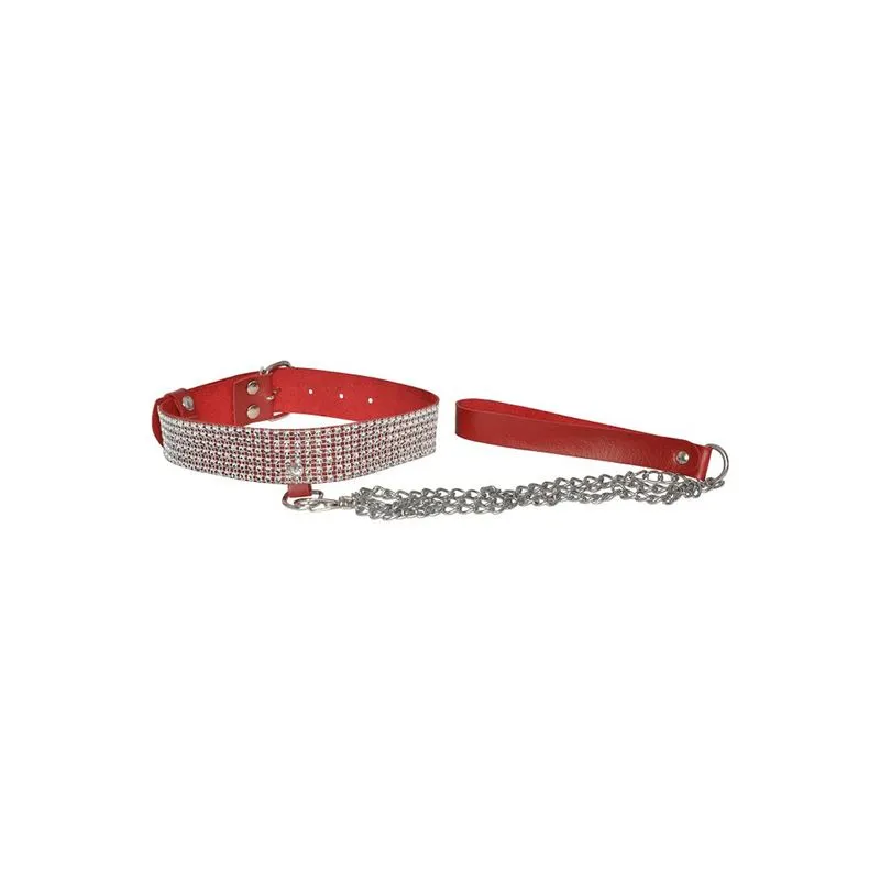 Choker Strass com Guia Dominatrixxx