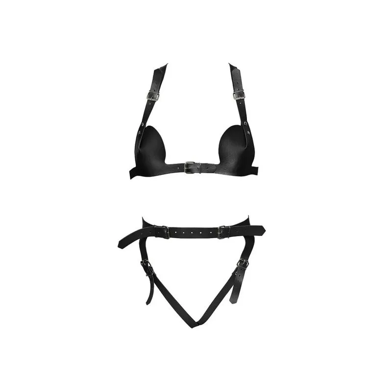 Conjunto Mykonos em Couro Sintético com Ajustes Dominatrixxx
