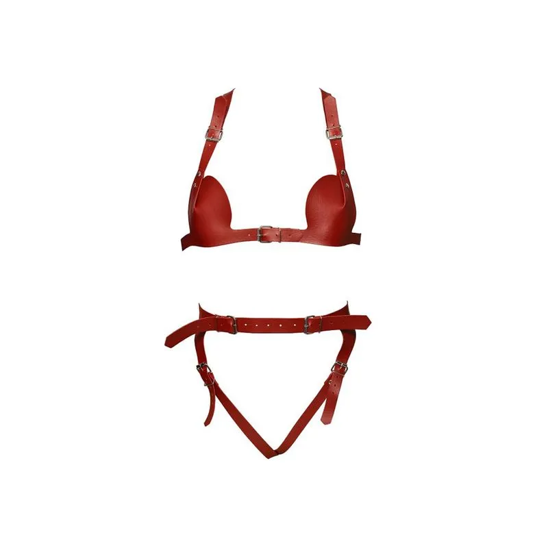 Conjunto Mykonos em Couro Sintético com Ajustes Dominatrixxx