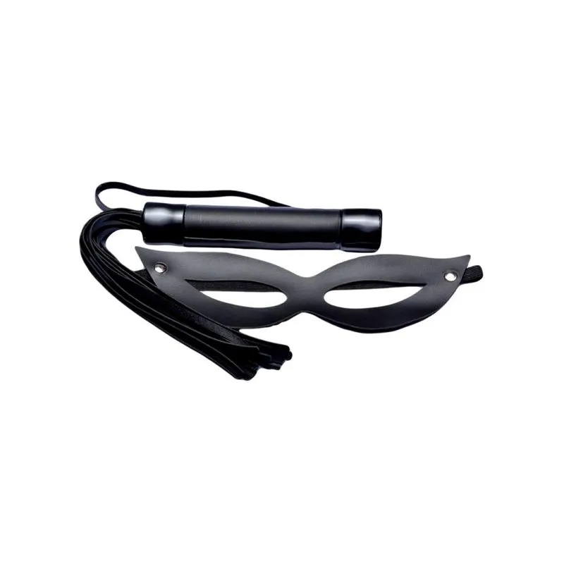 Kit Chicote em Tiras de 20cm e Máscara Tiazinha em Bedin Dominatrixxx