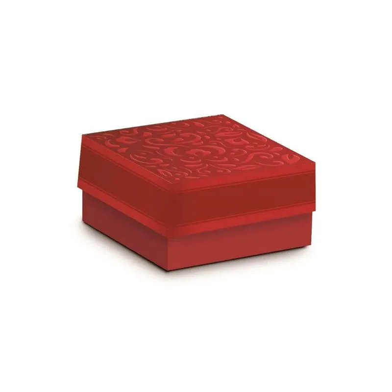 Caixa Bem Casado Quadrado Liso 6,5x6,5x3,5cm Cromus Caixa Bem Casado Quadrado Liso Vermelho