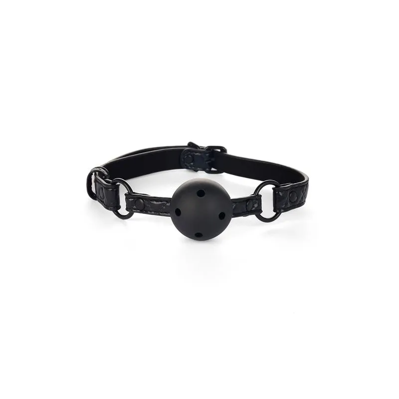 Black Ball Gag Mordaça em Couro com Bola Adão e Eva