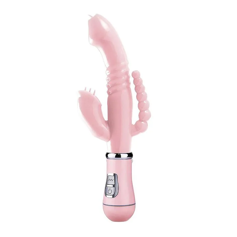 Vibrador Ponto G com Estimulador de Clitóris e Plug Anal com 12 Modos de Vibração Sexy Import