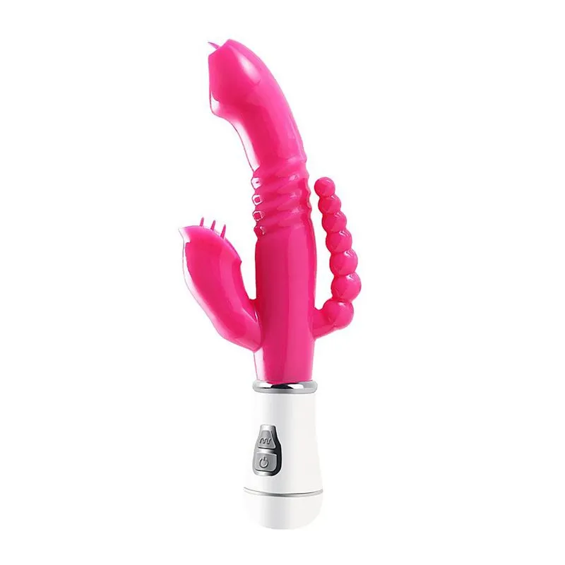 Vibrador Ponto G com Estimulador de Clitóris e Plug Anal com 12 Modos de Vibração Sexy Import