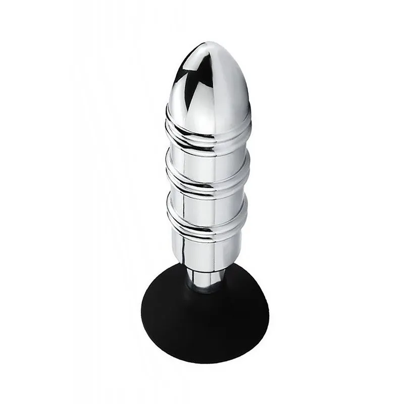 Plug Anal em Aço 15,5 x 3,5 cm com Ventosa Sexy Import