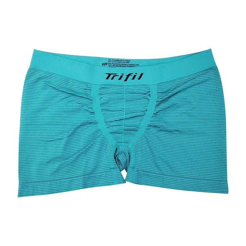 Cueca Boxer sem Costura Listrada Trifil Cueca Boxer Verde Agua sem Costura Listrada Trifil
