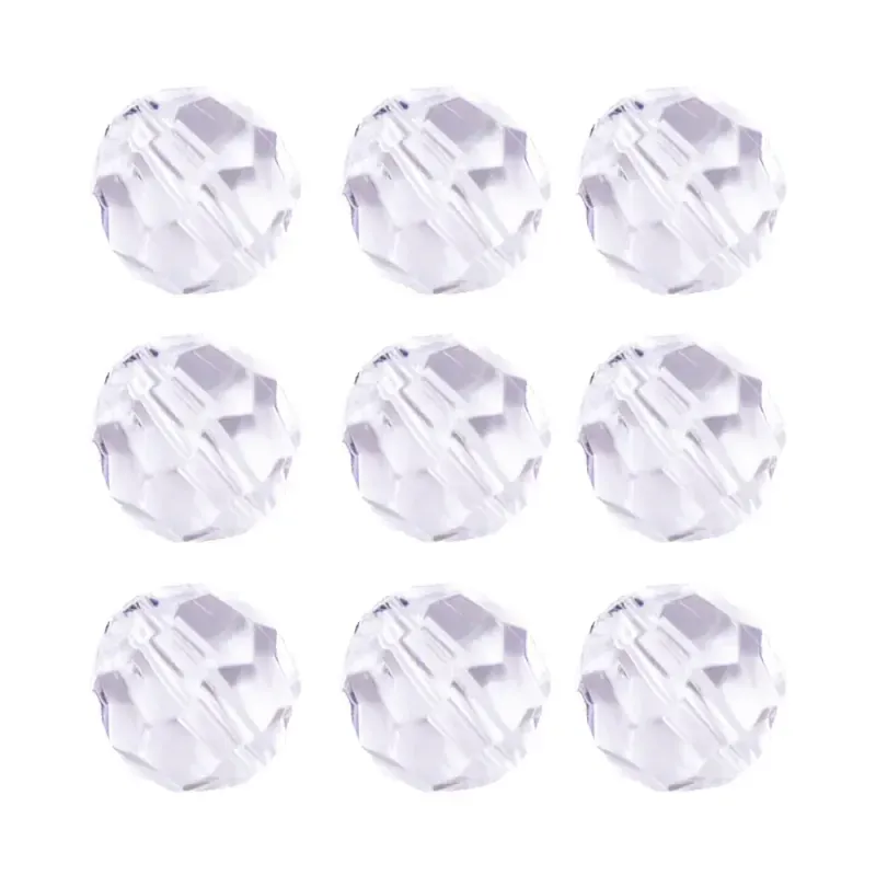 Bola Sextavada Passante 20MM em Acrilico com 500GR Cristal Transparente