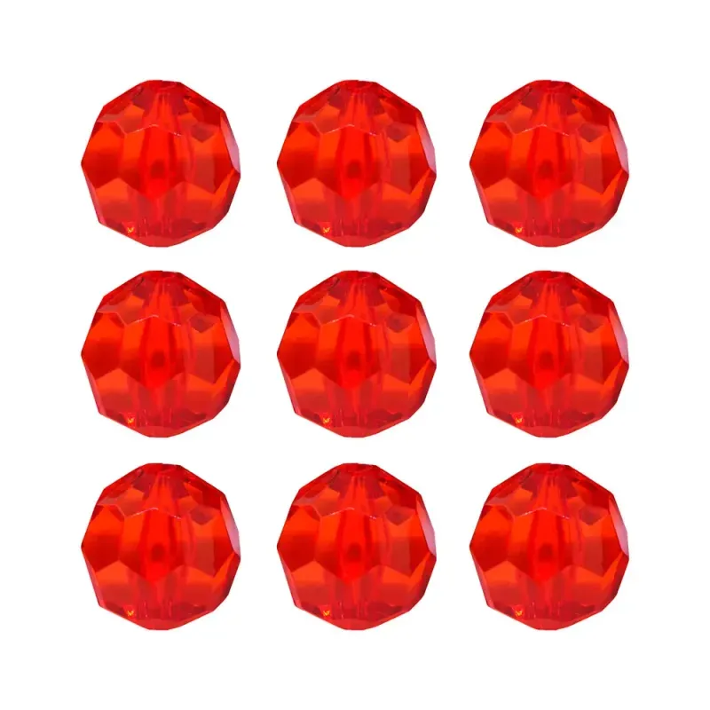 Bola Sextavada Passante 20MM em Acrilico com 500GR 012 - Vermelho 12