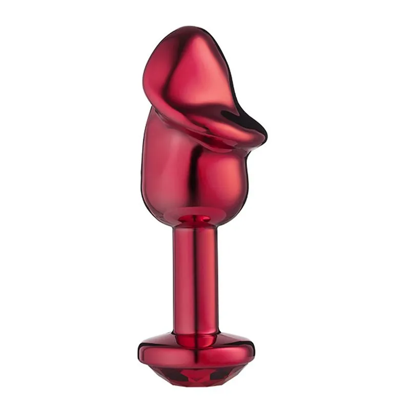 Plug Anal Penis Metalizado 8,2 X 2,86cm com Pedra Linha Lite Plug Sexy Fantasy