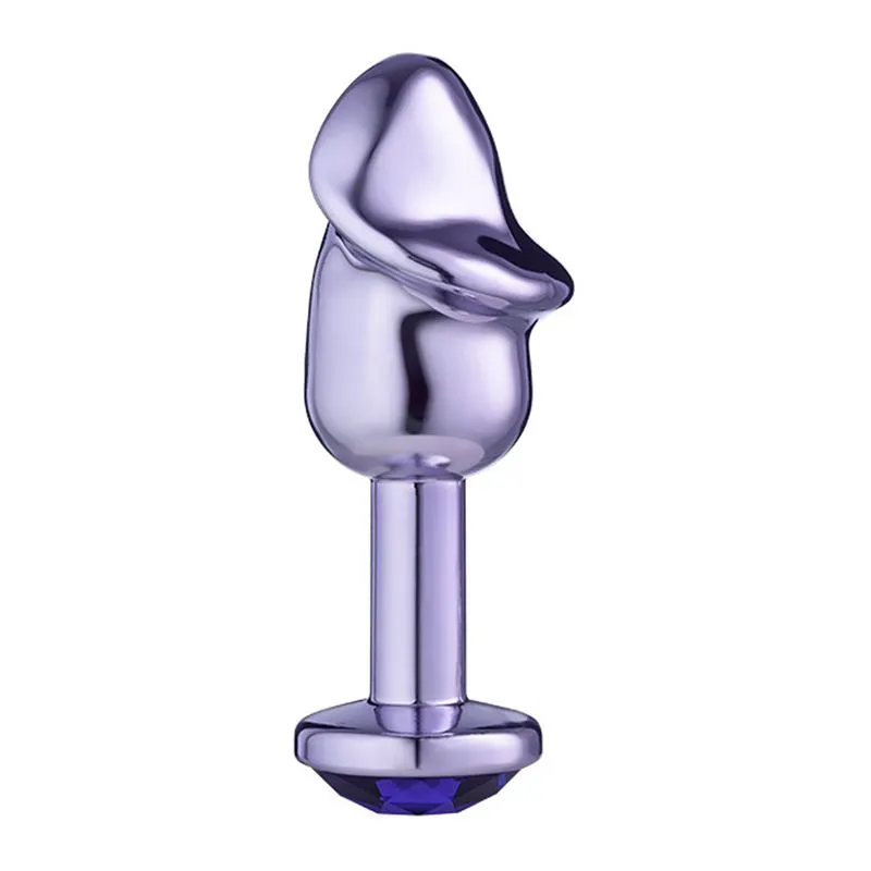 Plug Anal Penis Metalizado 8,2 X 2,86cm com Pedra Linha Lite Plug Sexy Fantasy