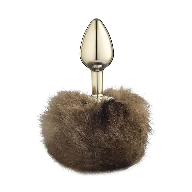 Plug Anal P Metalizado com Rabo Pompom Linha Lite Plug Sexy Fantasy