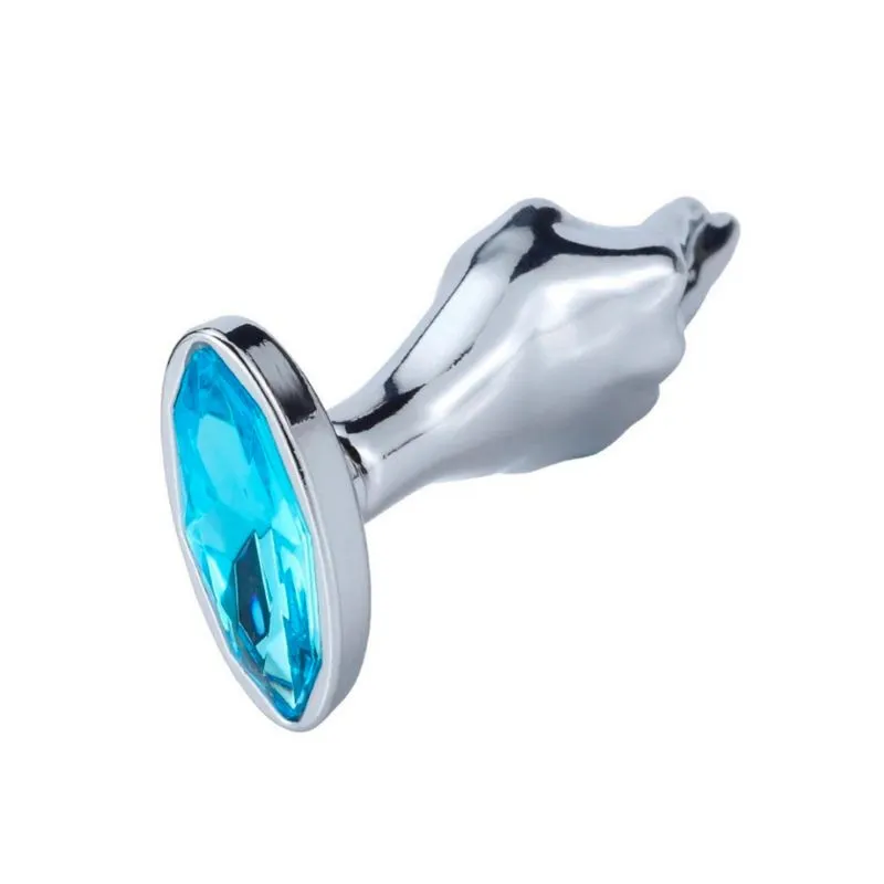 Plug Anal de Aço P com Joia e Formato de Mão Me Ame Sex Toys