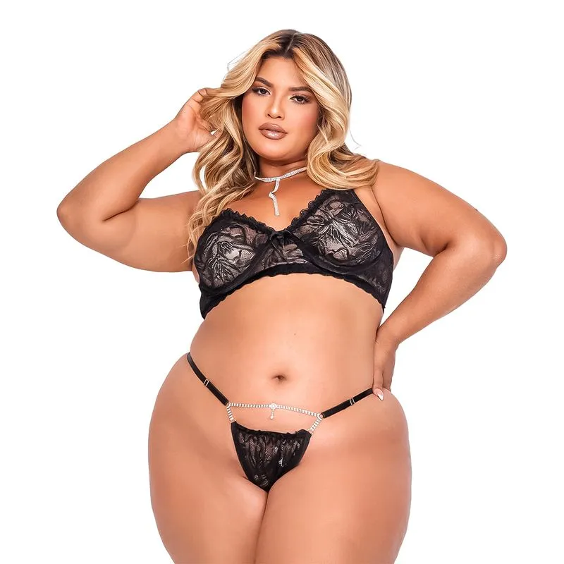 Conjunto Beijo Inesquecível Plus em Renda Tallyta Moda Apimentada