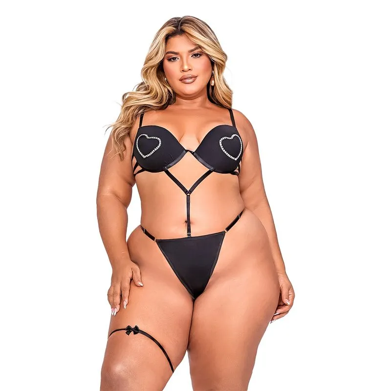 Body Kiss Plus em Cirre com Strass Tallyta Moda Apimentada