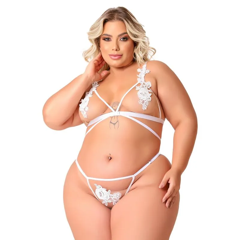 Conjunto Selinho Plus com Detalhes em Pérola Tallyta Moda Apimentada
