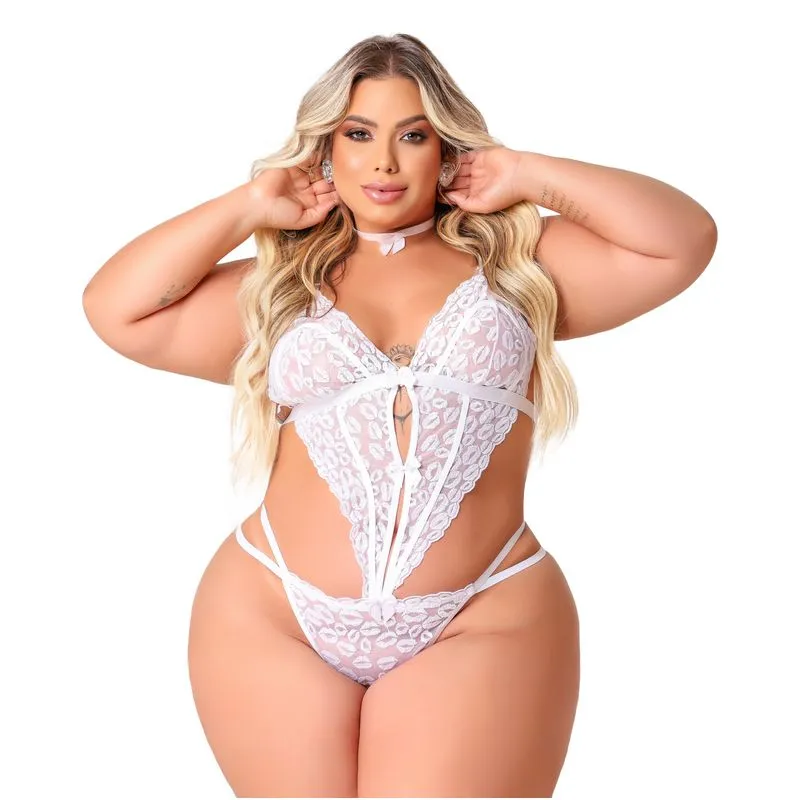 Body Beijo Ardente Plus Rendado Tallyta Moda Apimentada